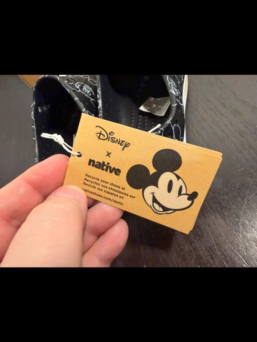 Native Jefferson Print Shoes Black/White/Mickey Doodle Little Kids/Toddler C11